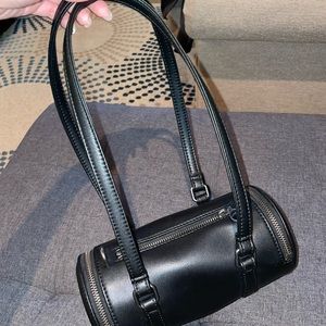 Telfar small black duffle bag with crossbody strap